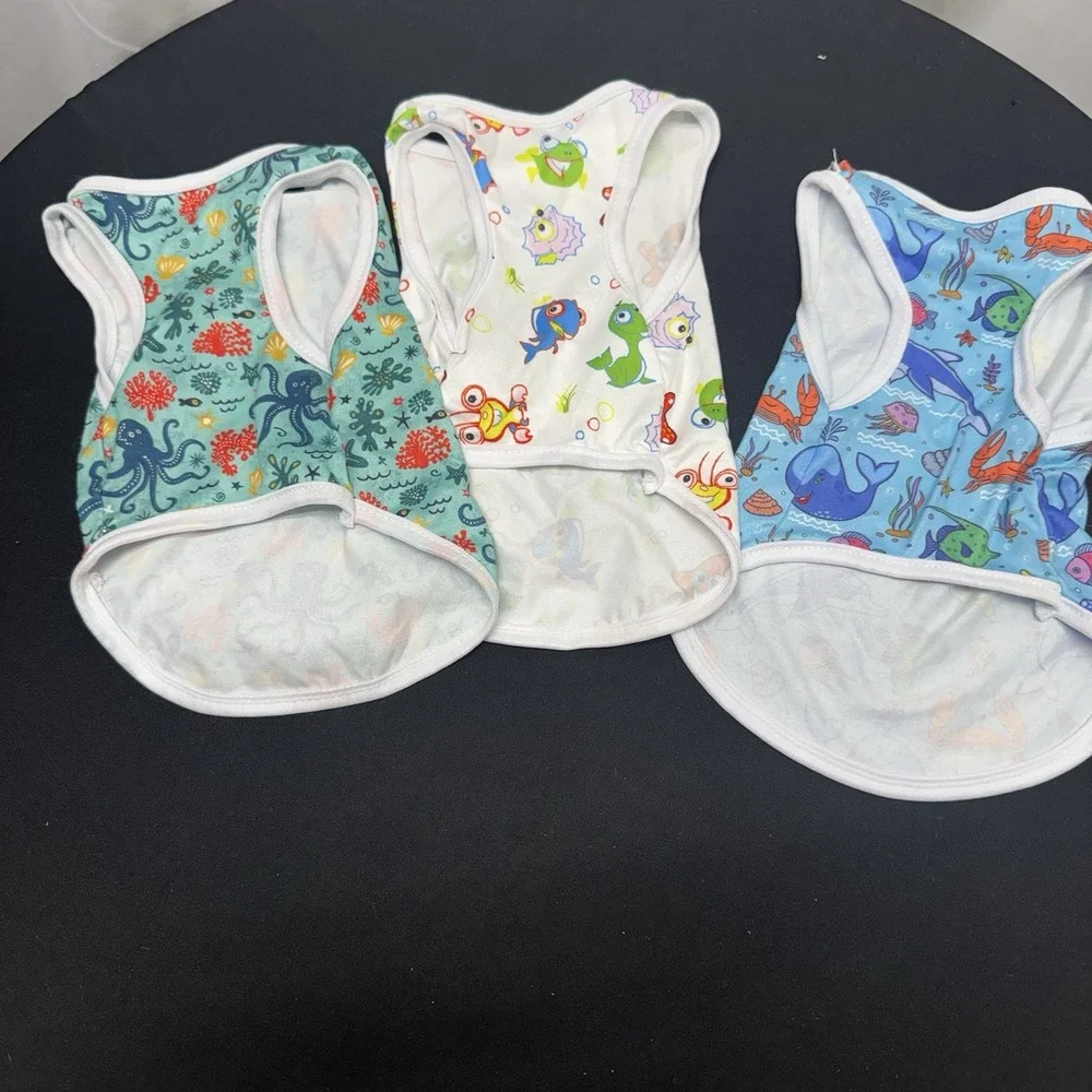 Lot 3 Under The Sea Themed Cat/dog Shirts‎ Size Small